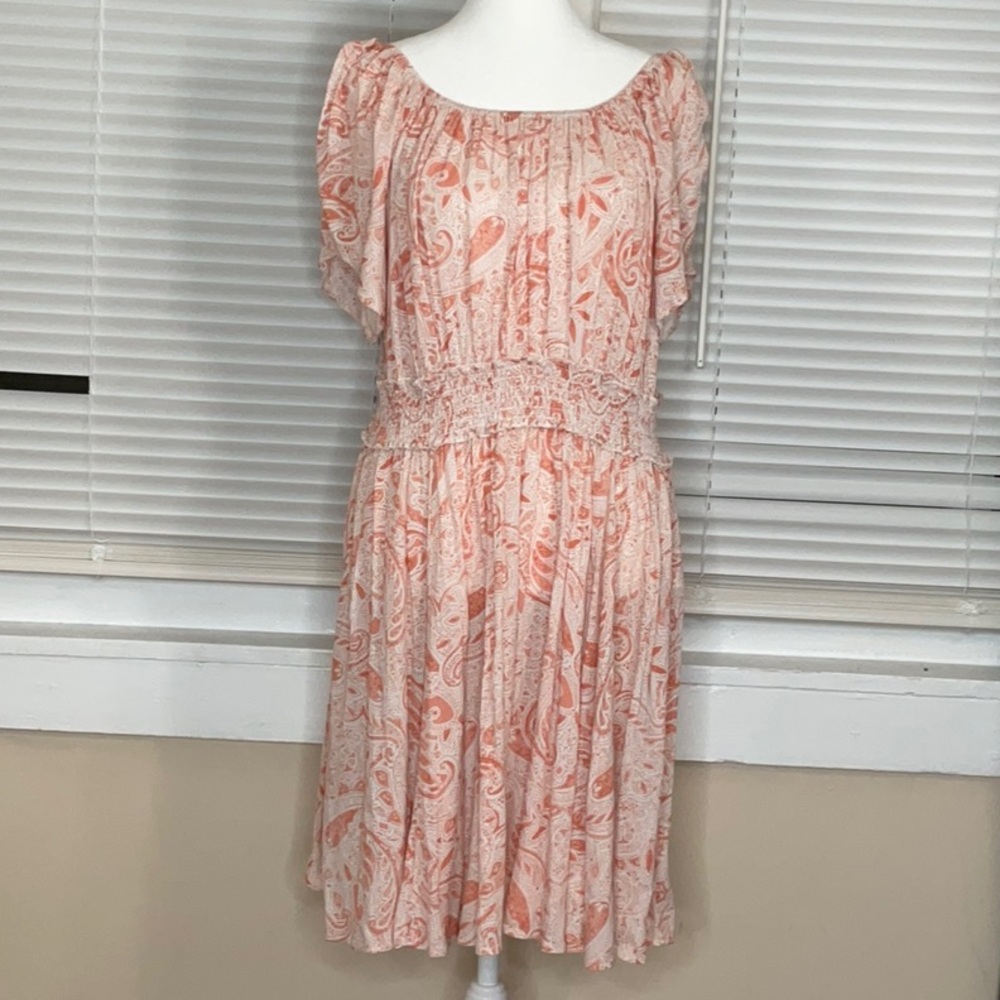 New Directions Light Coral Paisley Dress
